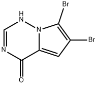 6,7-dibromo-3H,4H-pyrrolo[2,1-f][1,2,4]triazin-4-one Struktur