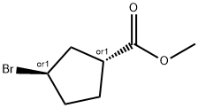 methyl (1S,3S)-rel-3-bromocyclopentane-1-carboxylate Struktur