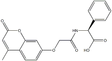 (2S)-2-{2-[(4-methyl-2-oxo-2H-chromen-7-yl)oxy]acetamido}-2-phenylacetic acid Struktur