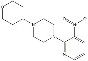 1-(3-nitropyridin-2-yl)-4-(oxan-4-yl)piperazine Struktur