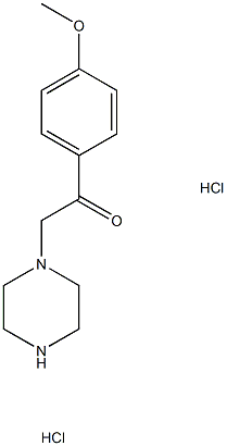 1-(4-methoxyphenyl)-2-(piperazin-1-yl)ethan-1-one dihydrochloride Struktur