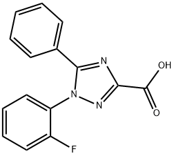 1-(2-fluorophenyl)-5-phenyl-1H-1,2,4-triazole-3-carboxylic acid Struktur