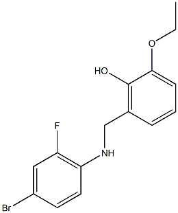 2-{[(4-bromo-2-fluorophenyl)amino]methyl}-6-ethoxyphenol Struktur