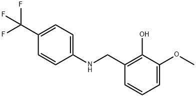 2-methoxy-6-({[4-(trifluoromethyl)phenyl]amino}methyl)phenol Struktur