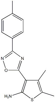 4,5-dimethyl-3-[3-(4-methylphenyl)-1,2,4-oxadiazol-5-yl]thiophen-2-amine Struktur