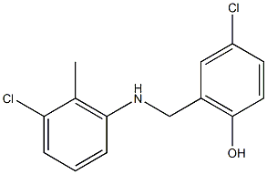 4-chloro-2-{[(3-chloro-2-methylphenyl)amino]methyl}phenol Struktur