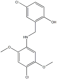 4-chloro-2-{[(4-chloro-2,5-dimethoxyphenyl)amino]methyl}phenol Struktur