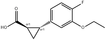 (1R,2R)-rel-2-(3-ethoxy-4-fluorophenyl)cyclopropane-1-carboxylic acid Struktur