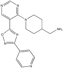 ({1-[5-(3-pyridin-4-yl-1,2,4-oxadiazol-5-yl)pyrimidin-4-yl]piperidin-4-yl}methyl)amine Struktur