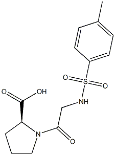 (2S)-1-[2-(4-methylbenzenesulfonamido)acetyl]pyrrolidine-2-carboxylic acid Struktur