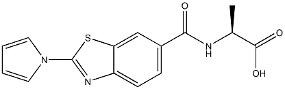 (2S)-2-{[2-(1H-pyrrol-1-yl)-1,3-benzothiazol-6-yl]formamido}propanoic acid Struktur