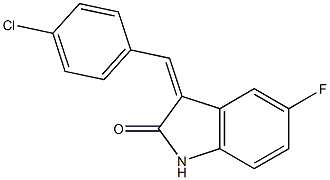 (3Z)-3-[(4-chlorophenyl)methylidene]-5-fluoro-2,3-dihydro-1H-indol-2-one Struktur