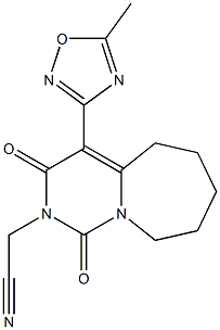 [4-(5-methyl-1,2,4-oxadiazol-3-yl)-1,3-dioxo-3,5,6,7,8,9-hexahydropyrimido[1,6-a]azepin-2(1H)-yl]acetonitrile Struktur