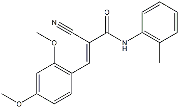 (2E)-2-cyano-3-(2,4-dimethoxyphenyl)-N-(2-methylphenyl)acrylamide Struktur