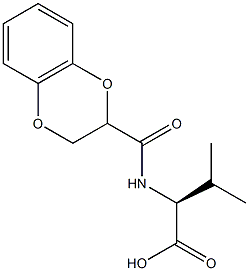 (2S)-2-[(2,3-dihydro-1,4-benzodioxin-2-yl)formamido]-3-methylbutanoic acid Struktur