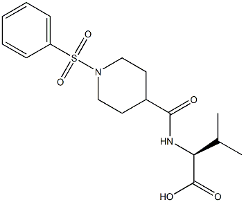 (2S)-2-{[1-(benzenesulfonyl)piperidin-4-yl]formamido}-3-methylbutanoic acid Struktur