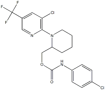 {1-[3-chloro-5-(trifluoromethyl)pyridin-2-yl]piperidin-2-yl}methyl N-(4-chlorophenyl)carbamate Struktur