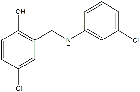 4-chloro-2-{[(3-chlorophenyl)amino]methyl}phenol Struktur