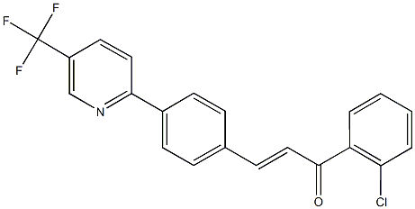 (E)-1-(2-chlorophenyl)-3-{4-[5-(trifluoromethyl)-2-pyridinyl]phenyl}-2-propen-1-one Struktur