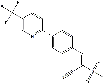 (E)-2-(methylsulfonyl)-3-{4-[5-(trifluoromethyl)-2-pyridinyl]phenyl}-2-propenenitrile Struktur