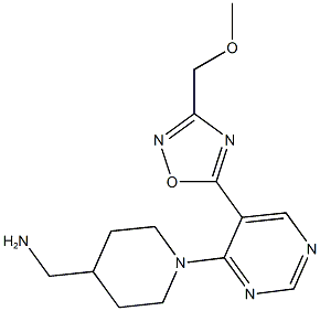 [(1-{5-[3-(methoxymethyl)-1,2,4-oxadiazol-5-yl]pyrimidin-4-yl}piperidin-4-yl)methyl]amine Struktur