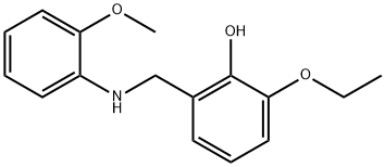 2-ethoxy-6-{[(2-methoxyphenyl)amino]methyl}phenol Struktur