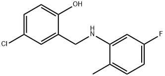 4-chloro-2-{[(5-fluoro-2-methylphenyl)amino]methyl}phenol Struktur