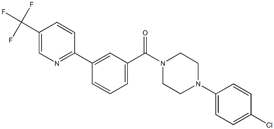 [4-(4-chlorophenyl)piperazino]{3-[5-(trifluoromethyl)-2-pyridinyl]phenyl}methanone Struktur