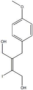 (2Z)-2-iodo-3-[(4-methoxyphenyl)methyl]but-2-ene-1,4-diol Struktur