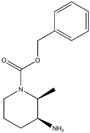 (2s,3s)-3-amino-2-methyl-1-piperidinecarboxylic acid phenylmethyl ester Struktur