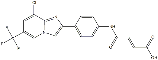 (E)-4-{4-[8-chloro-6-(trifluoromethyl)imidazo[1,2-a]pyridin-2-yl]anilino}-4-oxo-2-butenoic acid Struktur