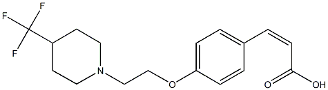 (Z)-3-(4-{2-[4-(trifluoromethyl)piperidino]ethoxy}phenyl) -2-propenoic acid Struktur