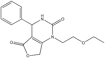 1-(2-ethoxyethyl)-4-phenyl-4,7-dihydrofuro[3,4-d]pyrimidine-2,5(1H,3H)-dione Struktur