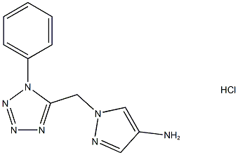 1-[(1-phenyl-1H-1,2,3,4-tetrazol-5-yl)methyl]-1H-pyrazol-4-amine hydrochloride Struktur