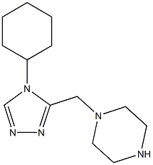 1-[(4-cyclohexyl-4H-1,2,4-triazol-3-yl)methyl]piperazine Struktur