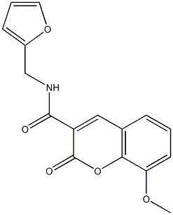 N-(2-furylmethyl)-8-methoxy-2-oxo-2H-chromene-3-carboxamide Struktur