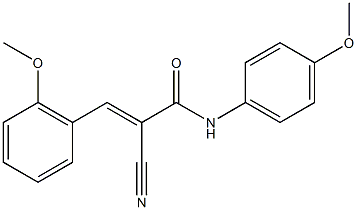 (2E)-2-cyano-3-(2-methoxyphenyl)-N-(4-methoxyphenyl)acrylamide Struktur