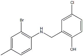 2-{[(2-bromo-4-methylphenyl)amino]methyl}-4-chlorophenol Struktur