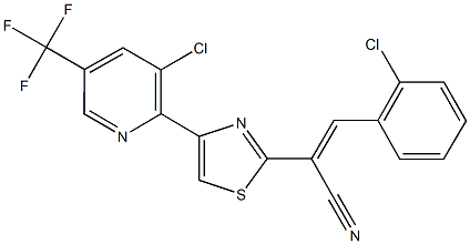 (E)-3-(2-chlorophenyl)-2-{4-[3-chloro-5-(trifluoromethyl)-2-pyridinyl]-1,3-thiazol-2-yl}-2-propenenitrile Struktur