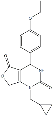 1-(cyclopropylmethyl)-4-(4-ethoxyphenyl)-4,7-dihydrofuro[3,4-d]pyrimidine-2,5(1H,3H)-dione Struktur