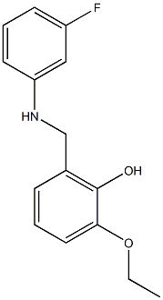 2-ethoxy-6-{[(3-fluorophenyl)amino]methyl}phenol Struktur