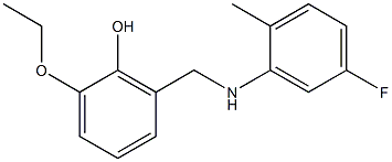 2-ethoxy-6-{[(5-fluoro-2-methylphenyl)amino]methyl}phenol Struktur