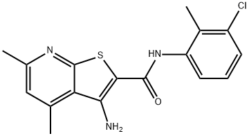 3-amino-N-(3-chloro-2-methylphenyl)-4,6-dimethylthieno[2,3-b]pyridine-2-carboxamide Struktur