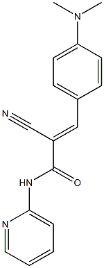 (2E)-2-cyano-3-[4-(dimethylamino)phenyl]-N-pyridin-2-ylacrylamide Struktur