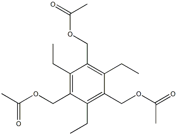 {3,5-bis[(acetyloxy)methyl]-2,4,6-triethylphenyl}methyl acetate Struktur