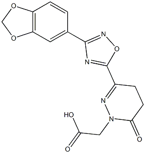 [3-[3-(1,3-benzodioxol-5-yl)-1,2,4-oxadiazol-5-yl]-6-oxo-5,6-dihydropyridazin-1(4H)-yl]acetic acid Struktur