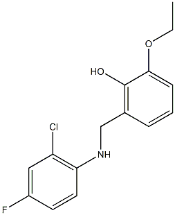 2-{[(2-chloro-4-fluorophenyl)amino]methyl}-6-ethoxyphenol Struktur