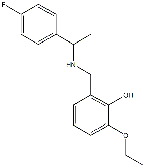 2-ethoxy-6-({[1-(4-fluorophenyl)ethyl]amino}methyl)phenol Struktur