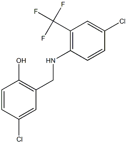 4-chloro-2-({[4-chloro-2-(trifluoromethyl)phenyl]amino}methyl)phenol Struktur