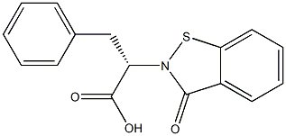 (2S)-2-(3-oxo-2,3-dihydro-1,2-benzothiazol-2-yl)-3-phenylpropanoic acid Struktur